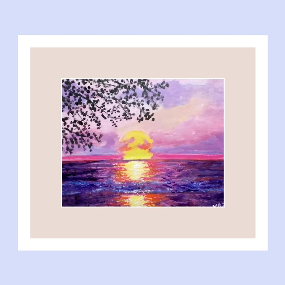 Sunrise On The Lake       16"x 20" Large Painting